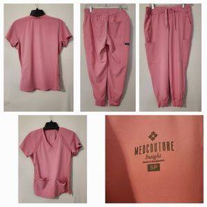 Pink med couture scrub set